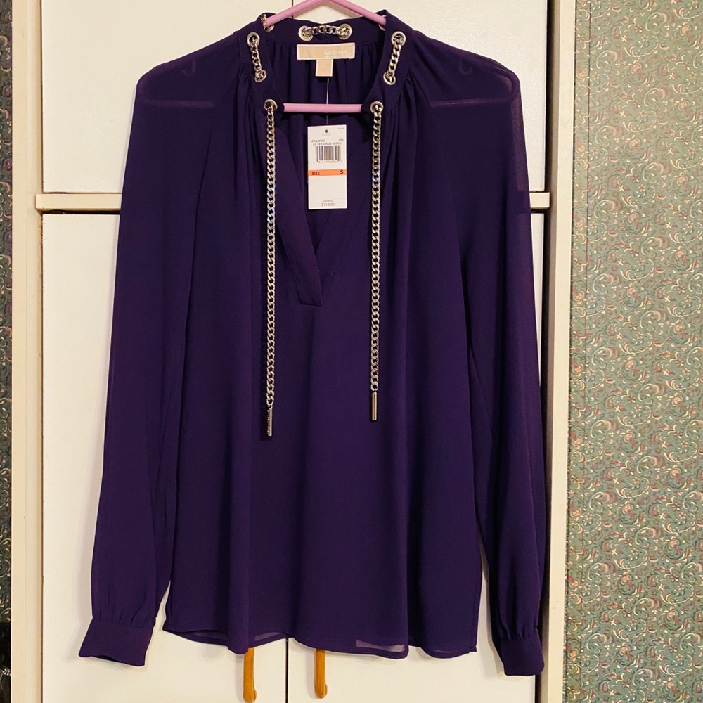 New Michael Kors purple Blouses